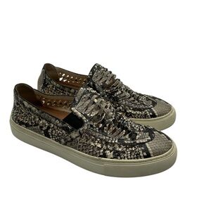 Tory Burch Huarache Weave  Snakeskin Leather Slip On Sneaker  Shoes Size 9‎
